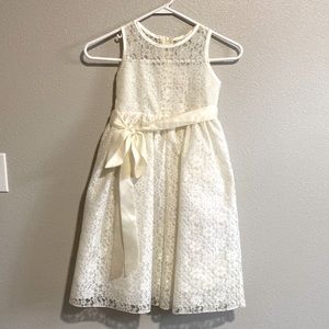 Girls dress with lace overlay